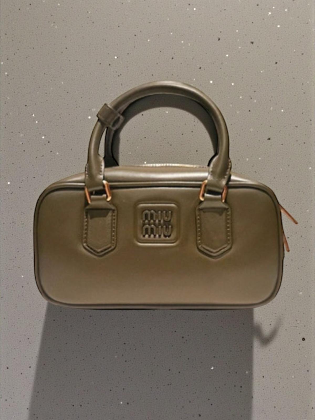 Miu Miu Arcadie Regular Bag in "Talco" Leather