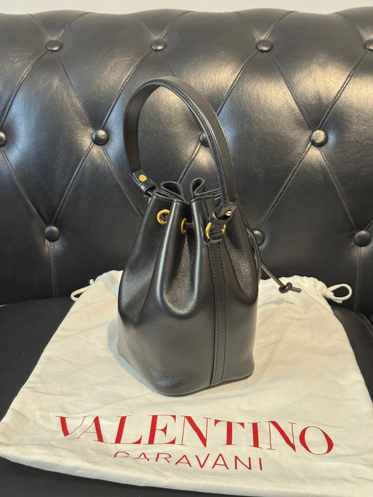 Valentino - Borsa a Secchiello in Pelle Nera