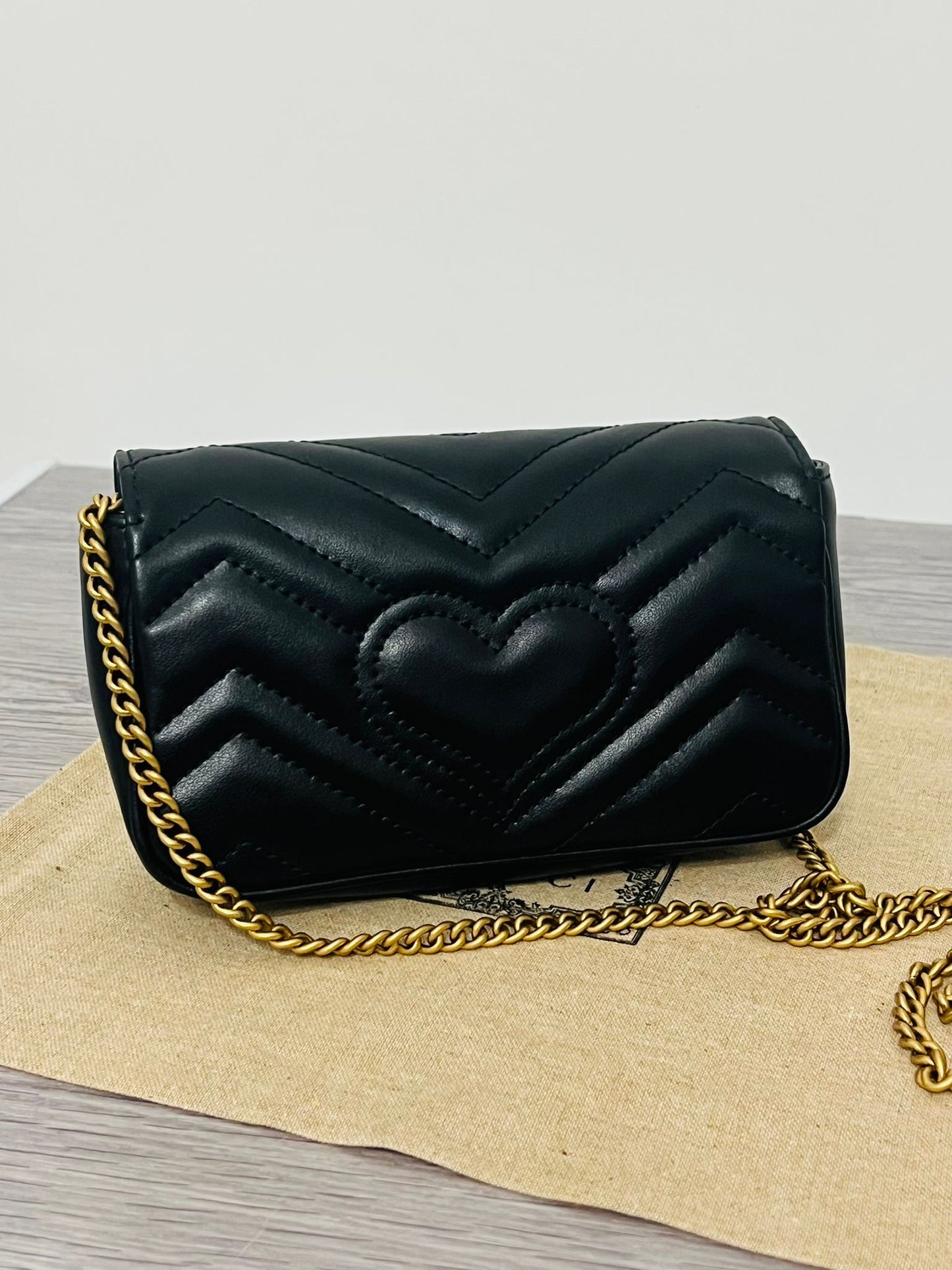 Gucci GG Mini Marmont Borsa a Spalla - Nero