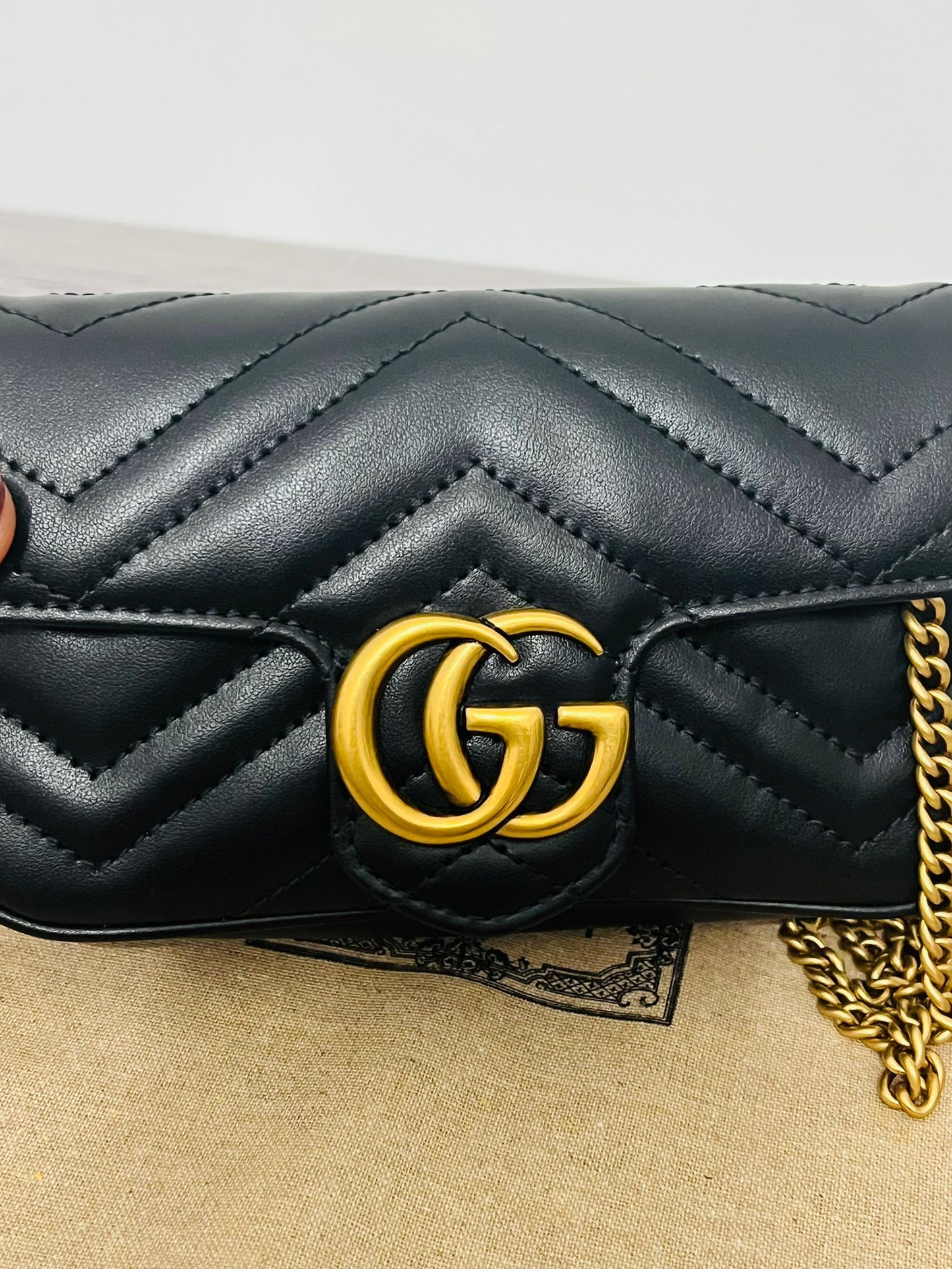 Gucci GG Mini Marmont Borsa a Spalla - Nero