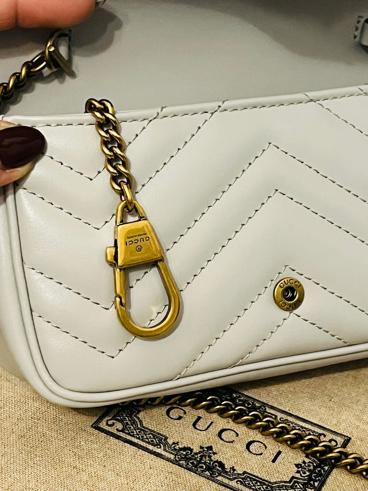 Gucci GG Mini Marmont Borsa a Spalla - Bianco