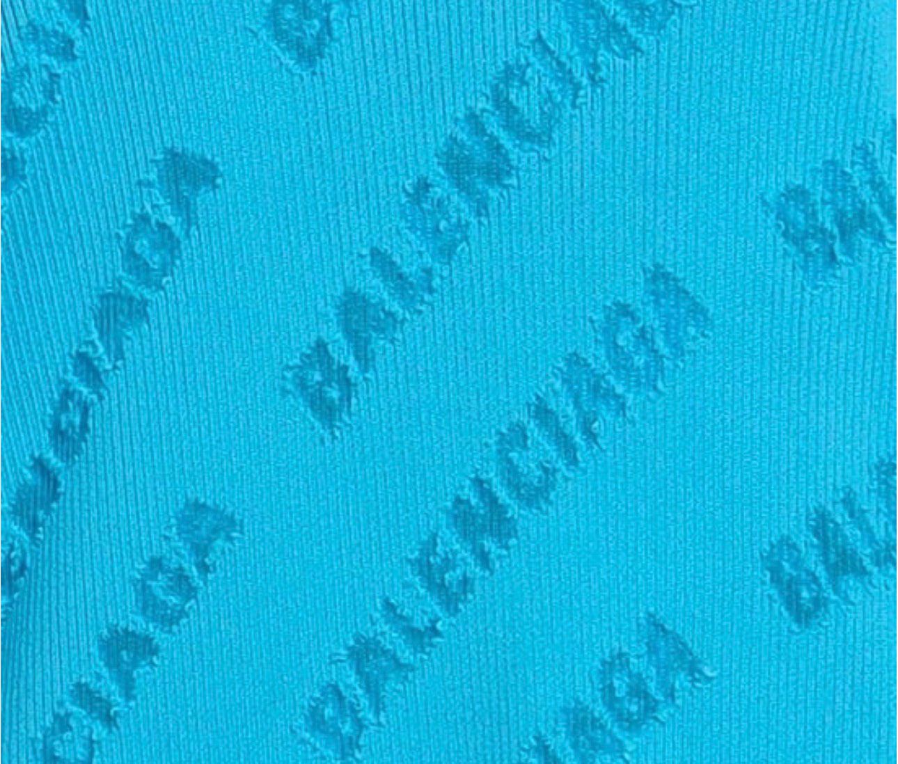 Balenciaga Maglione a collo alto Celeste con Logo All Over