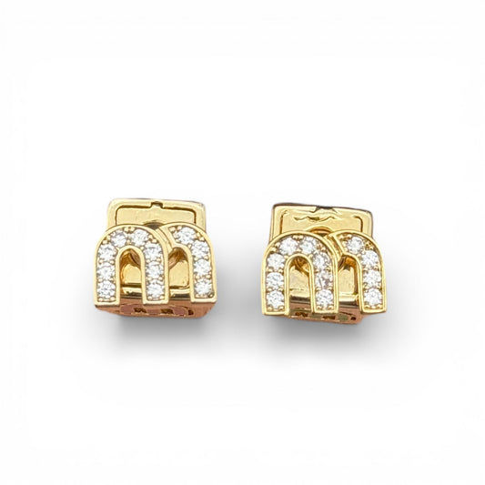 Miu Miu orecchini con Logo Smaltato