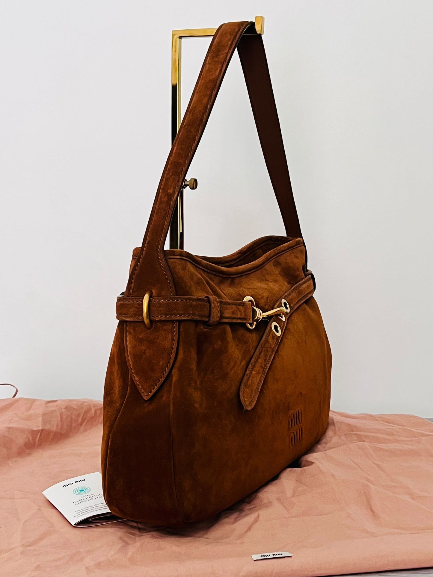 Miu Miu Borsa Aventure in Pelle Scamosciata