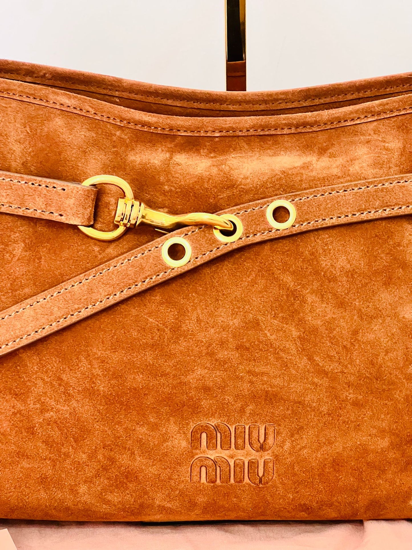 Miu Miu Borsa Aventure in Pelle Scamosciata