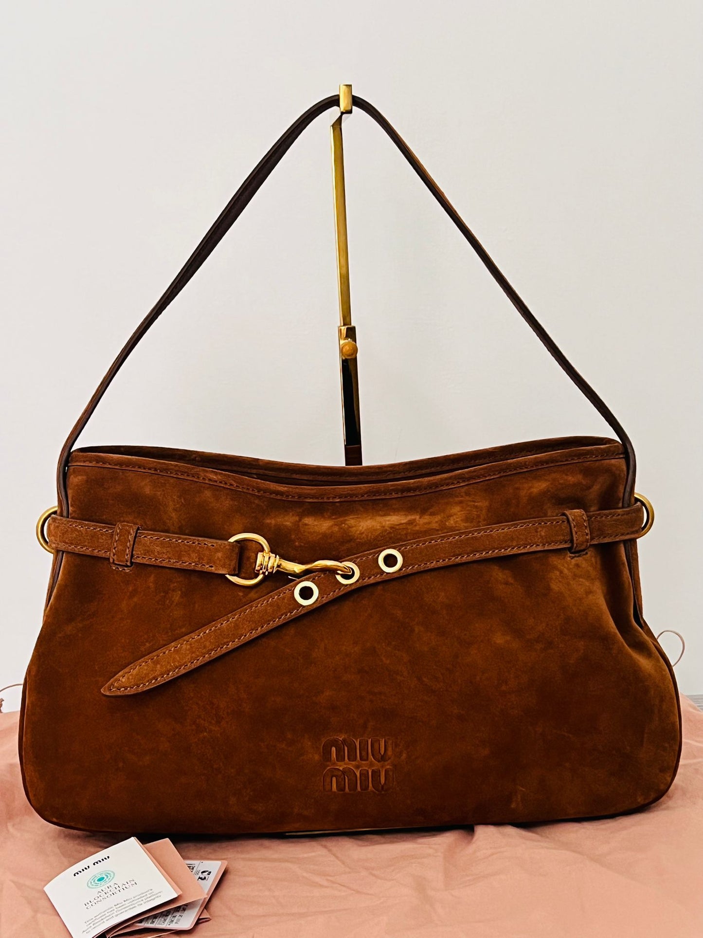 Miu Miu Borsa Aventure in Pelle Scamosciata