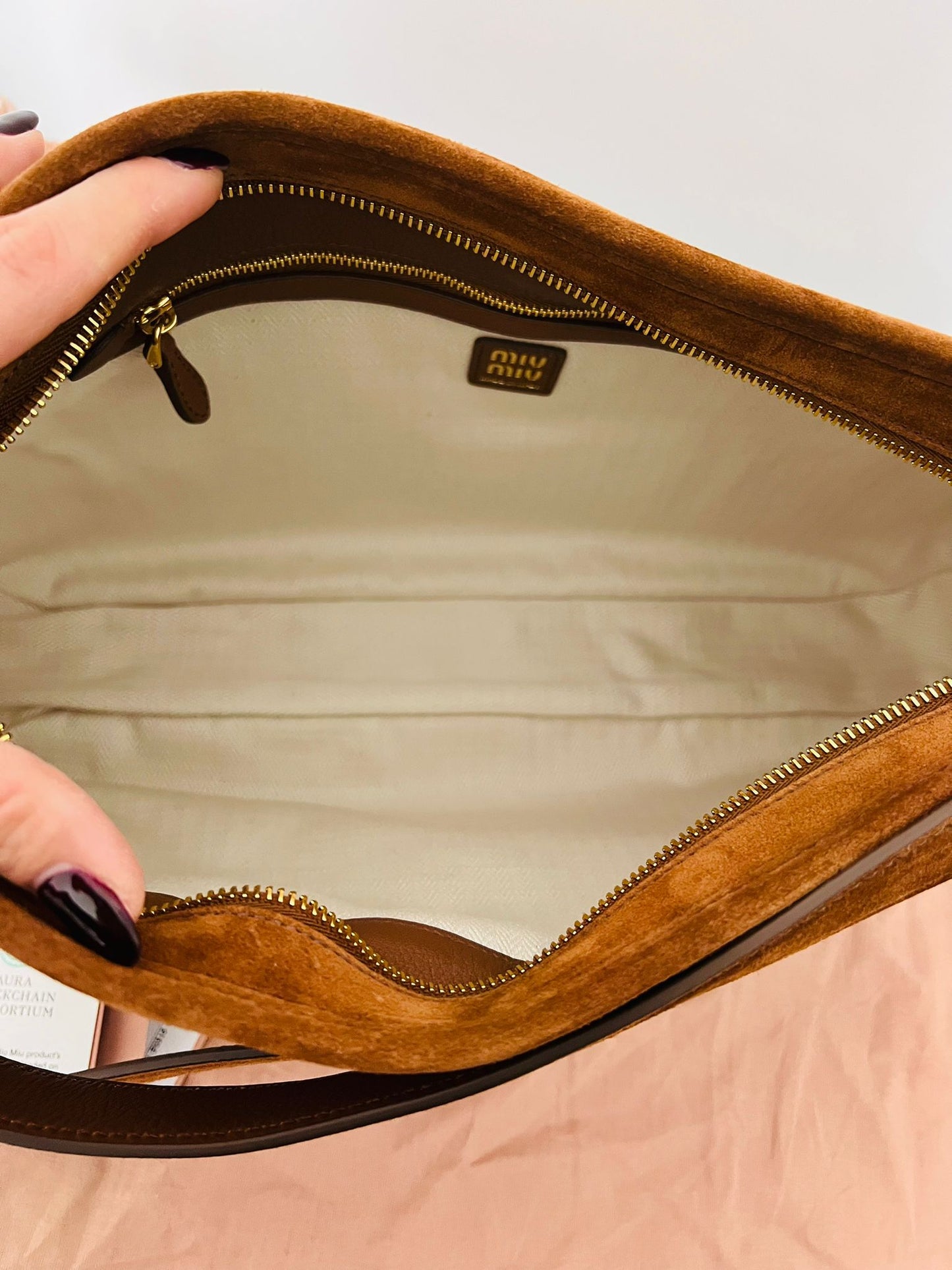 Miu Miu Borsa Aventure in Pelle Scamosciata