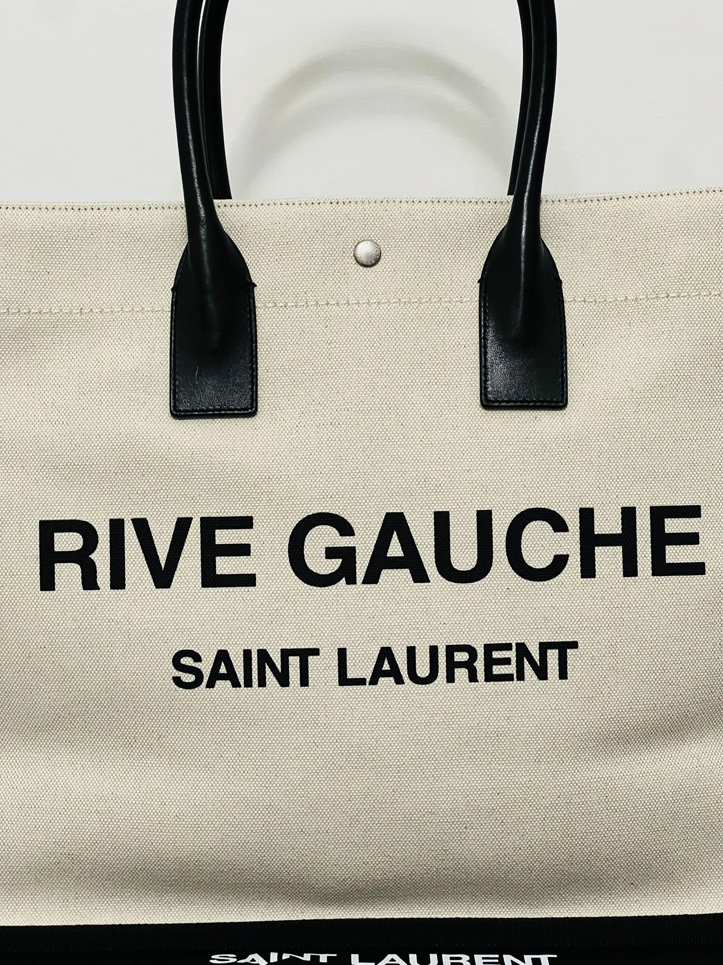 Saint Laurent Borsa Rive Gauche in Canvas e Pelle
