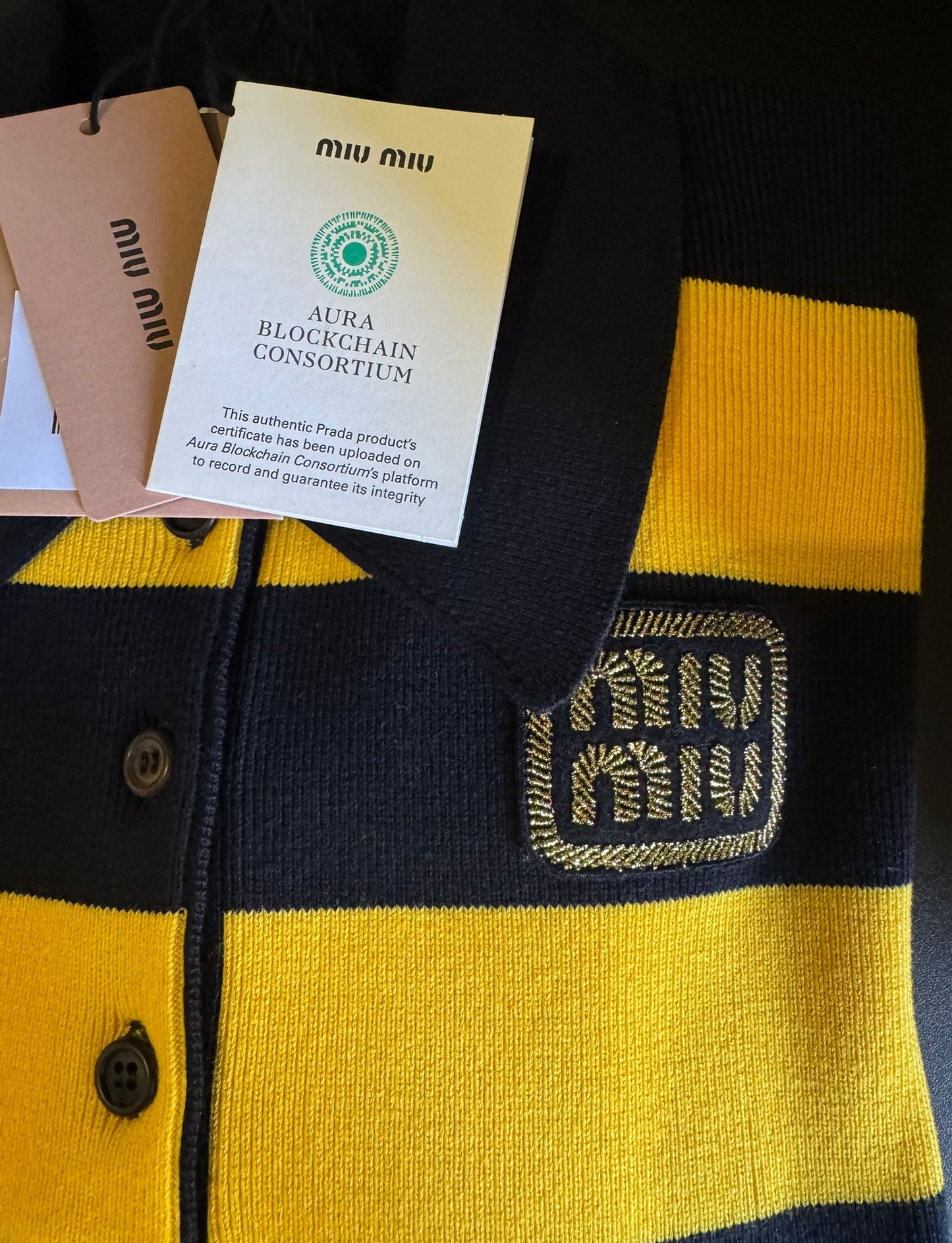 Miu Miu polo a Righe in Maglia