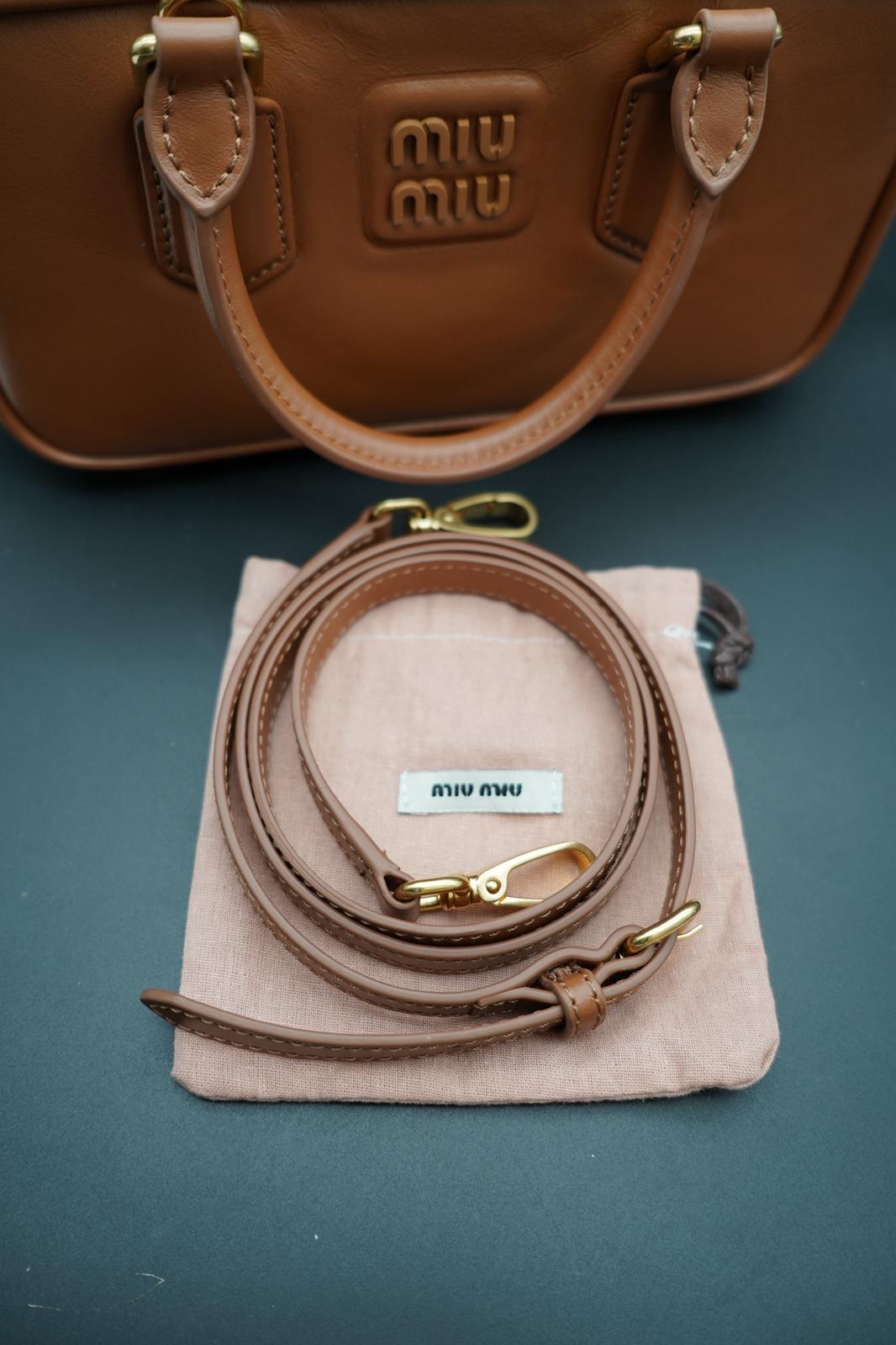 Miu Miu Borsa Arcadie Regular Cognac