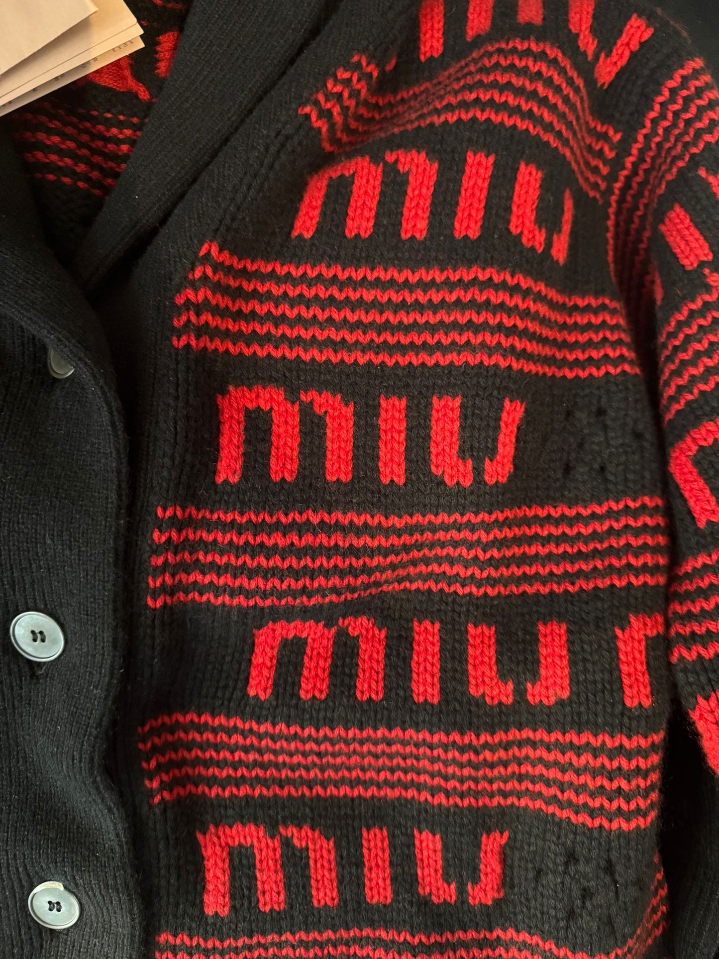 Miu Miu cardigan con Logo Jacquard