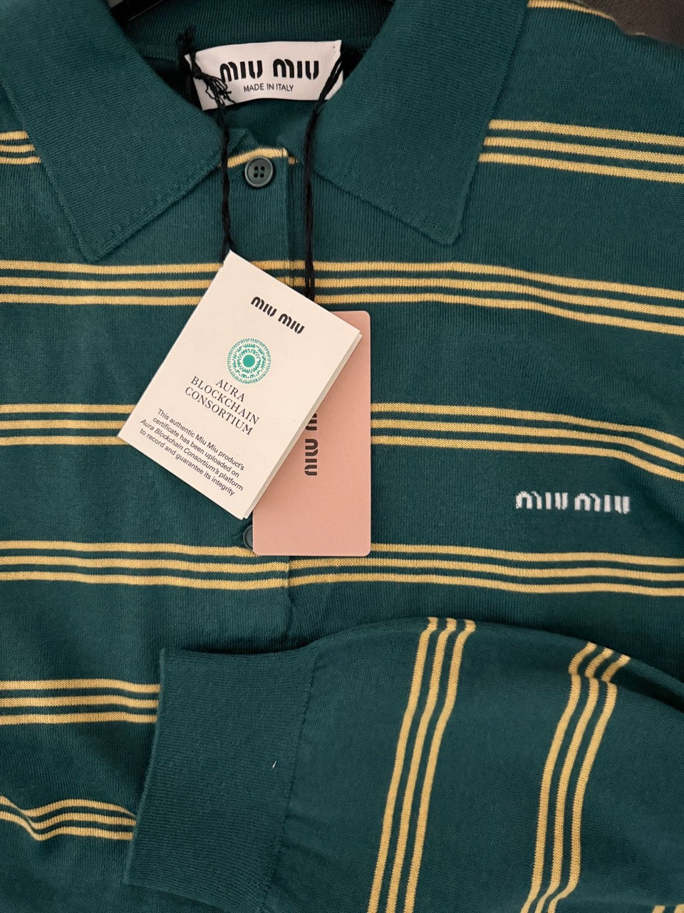 Miu Miu polo a Righe in Maglia