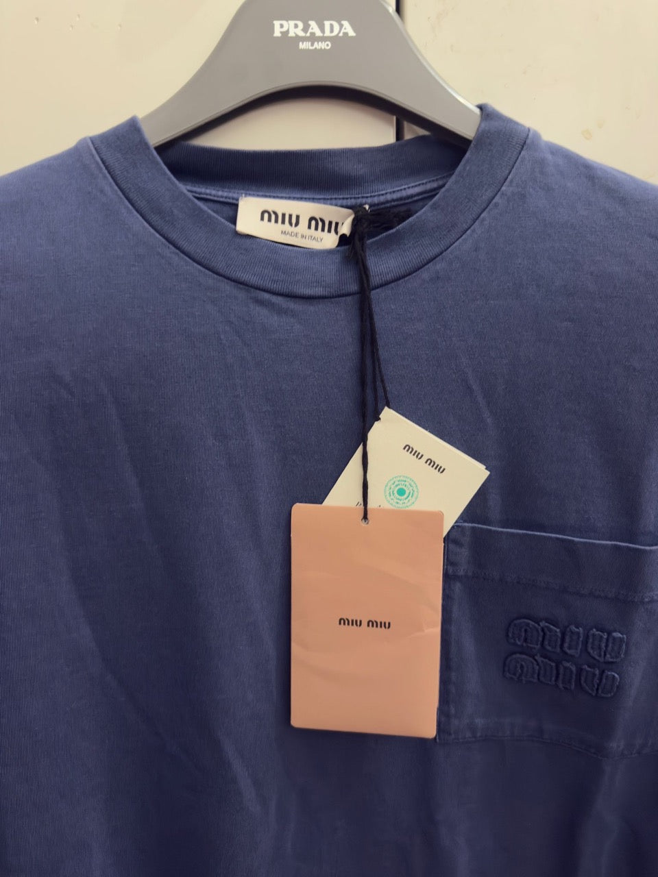Miu Miu T-shirt maniche lunghe blue