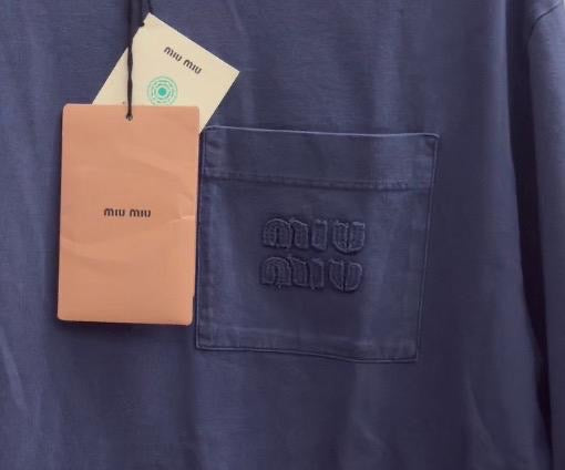 Miu Miu T-shirt maniche lunghe blue