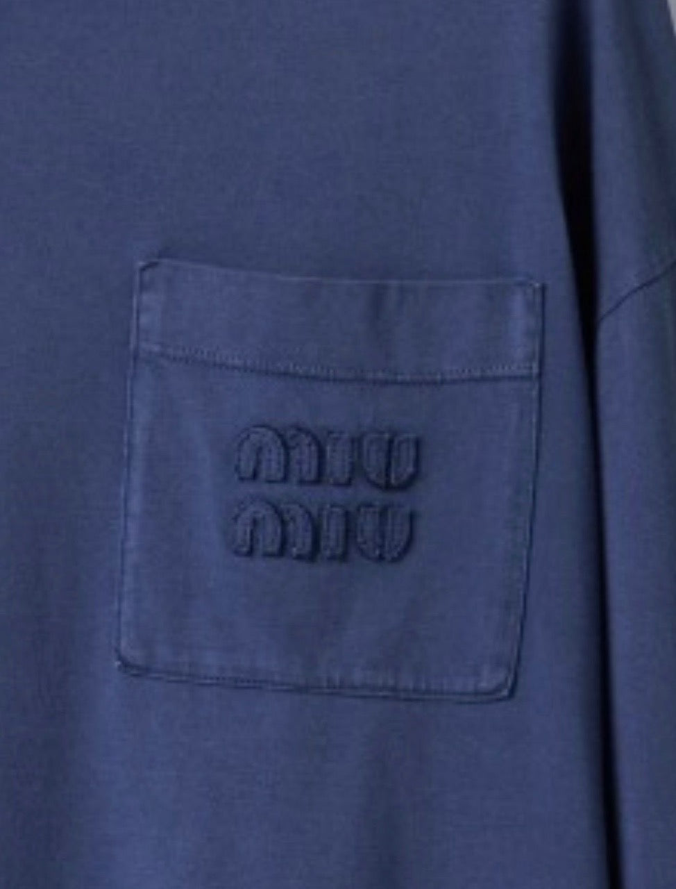 Miu Miu T-shirt maniche lunghe blue