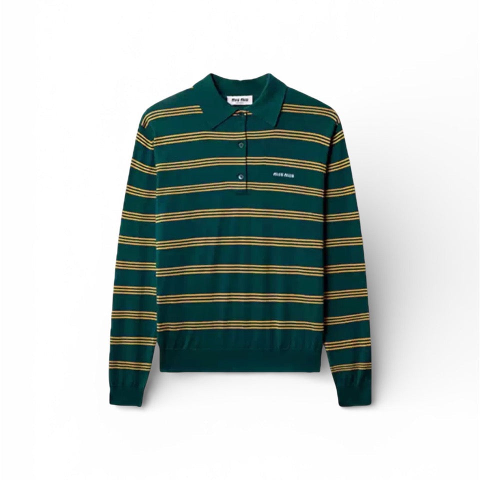 Miu Miu polo a Righe in Maglia