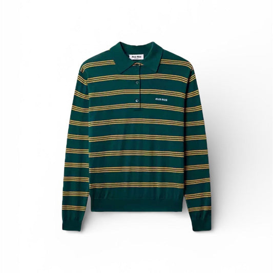 Miu Miu polo a Righe in Maglia