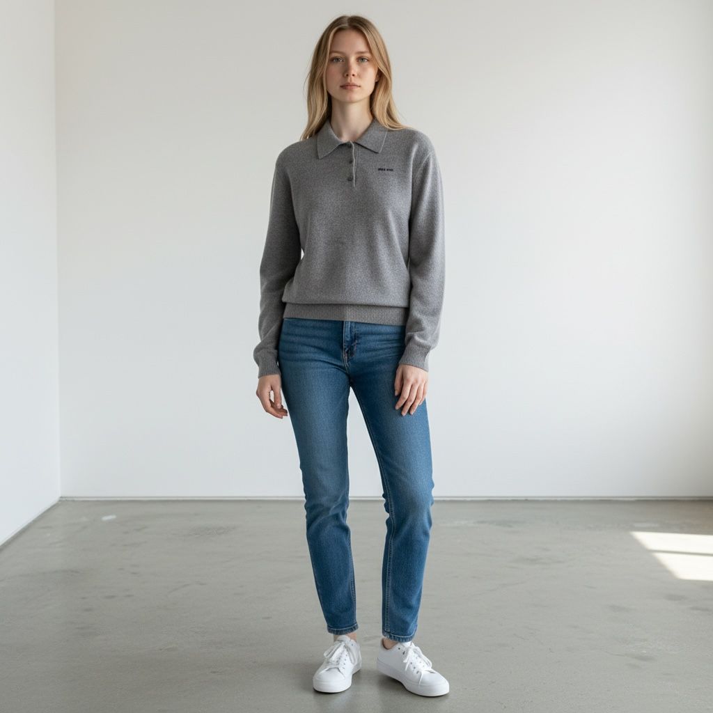 Miu Miu polo in Cashmere Grigia