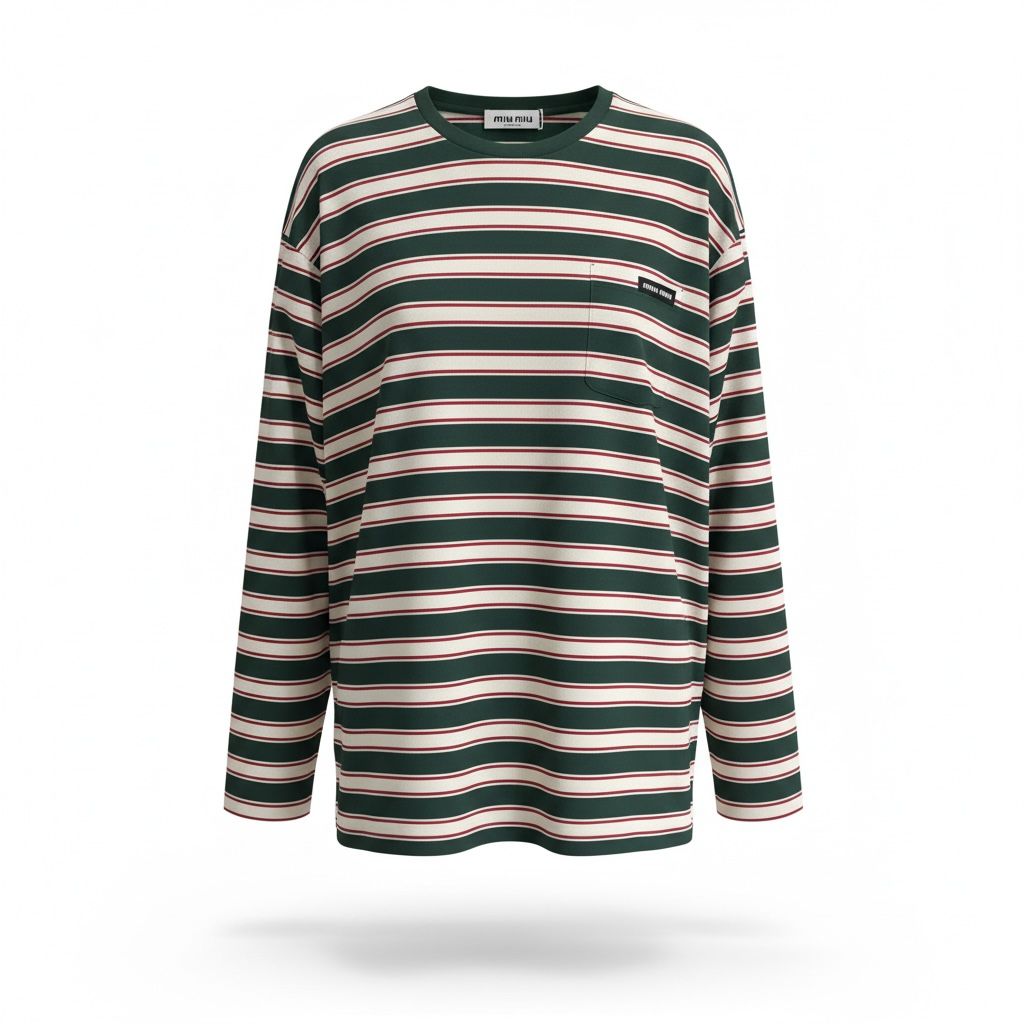 Miu Miu T shirt a righe manica lunga