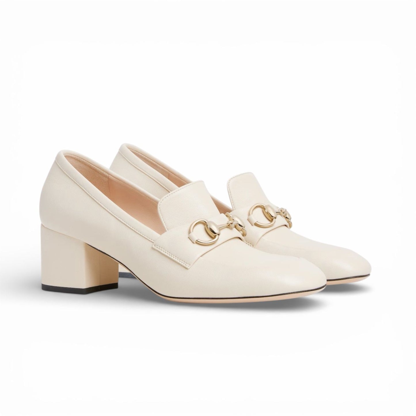 Gucci Décolleté Loafer in pelle avorio con morsetto Horsebit