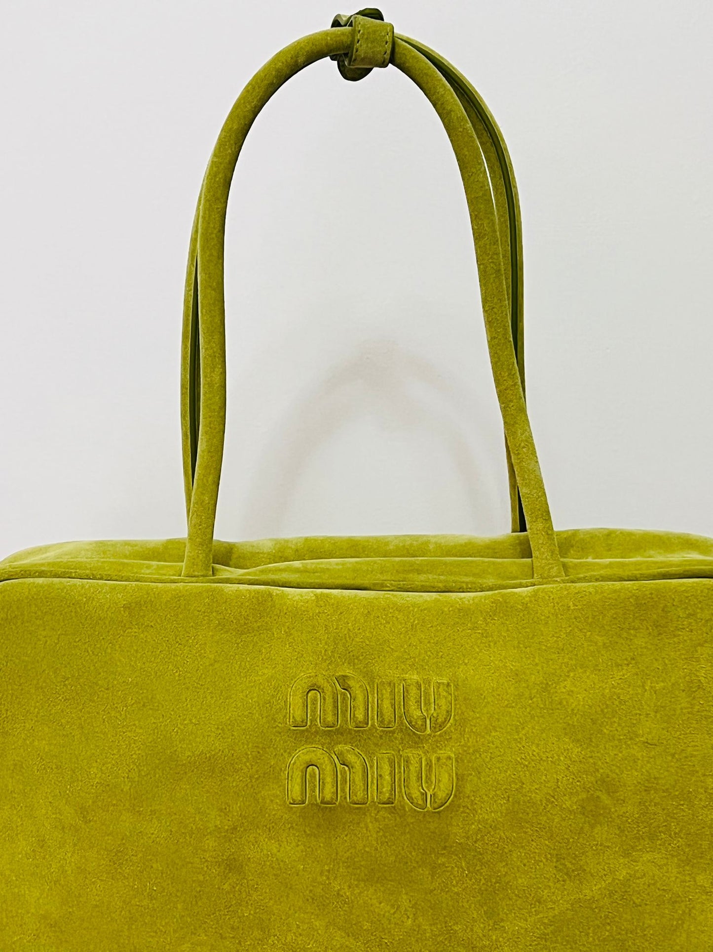 Miu Miu Beau in camoscio - color edera