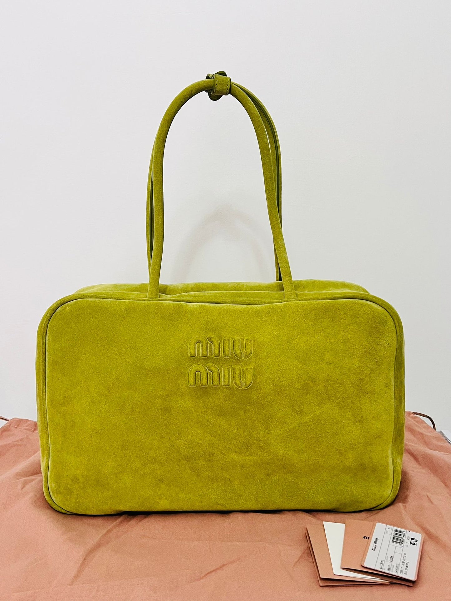 Miu Miu Beau in camoscio - color edera