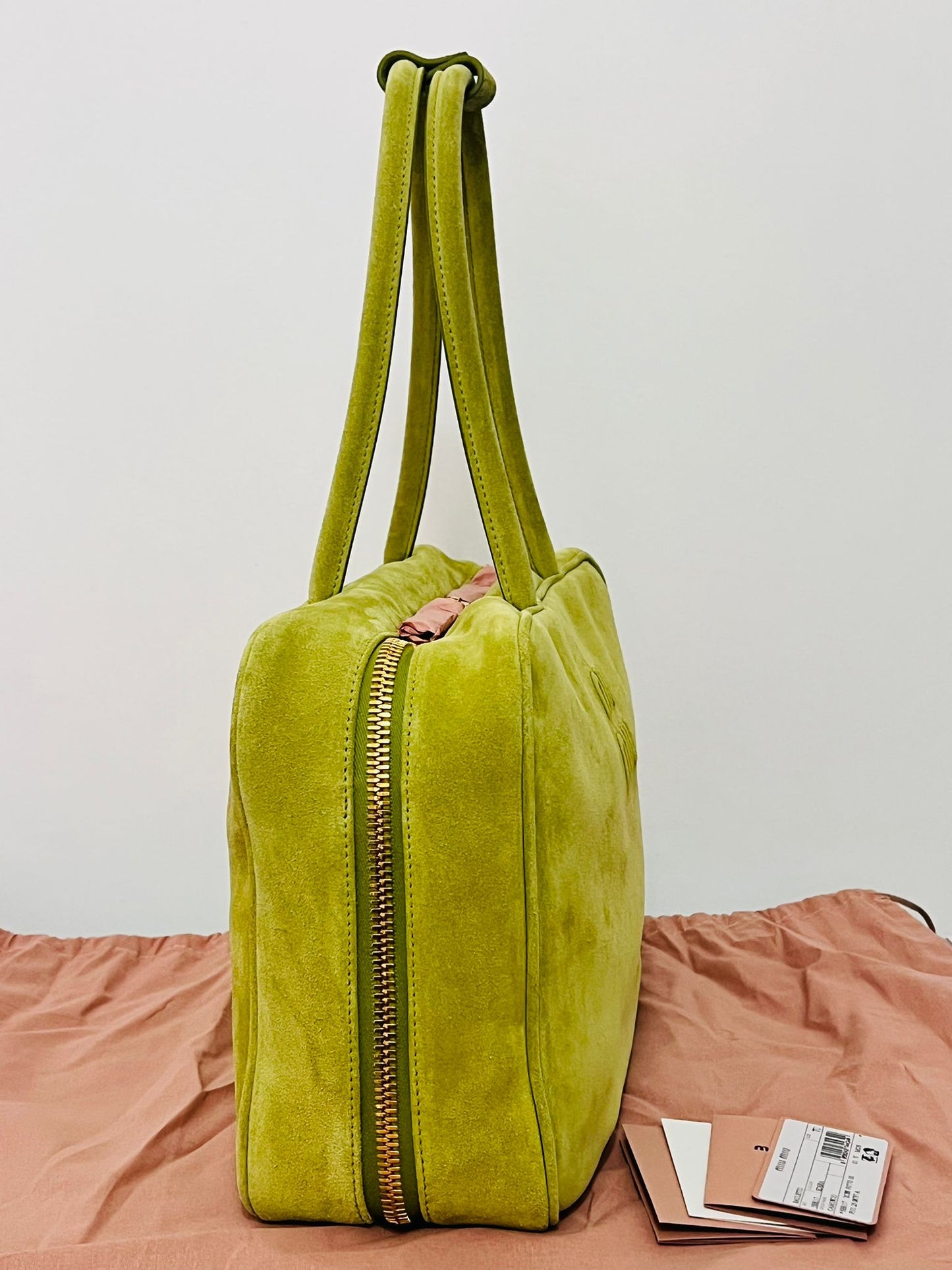 Miu Miu Beau in camoscio - color edera