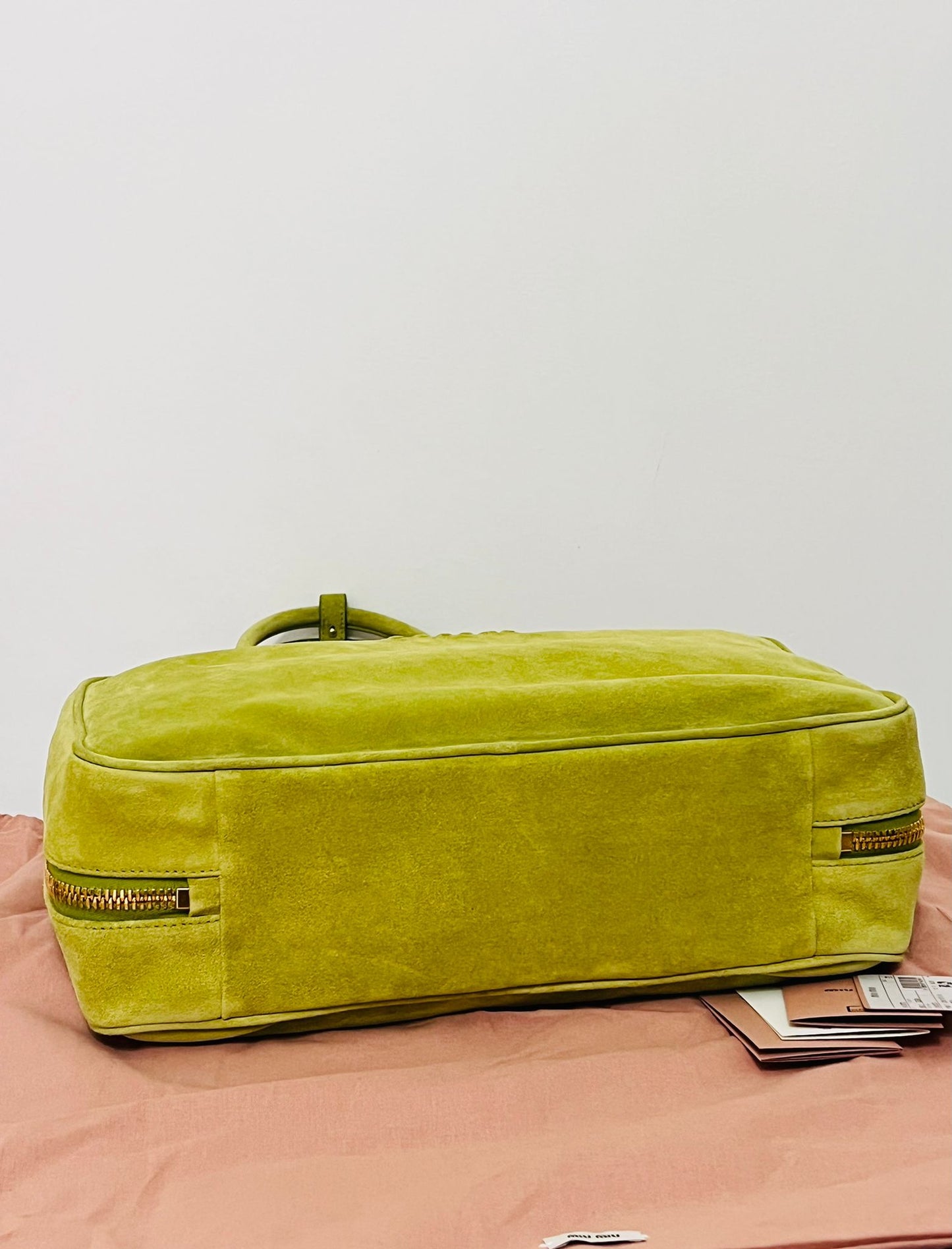 Miu Miu Beau in camoscio - color edera