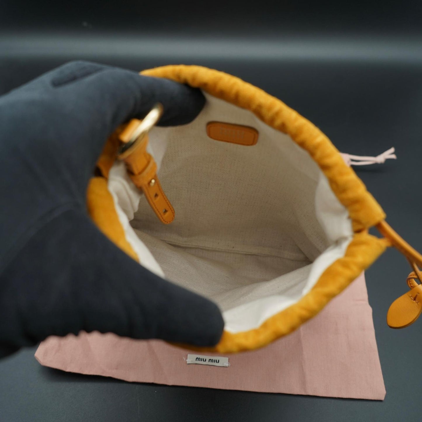 Miu Miu pouch in camoscio