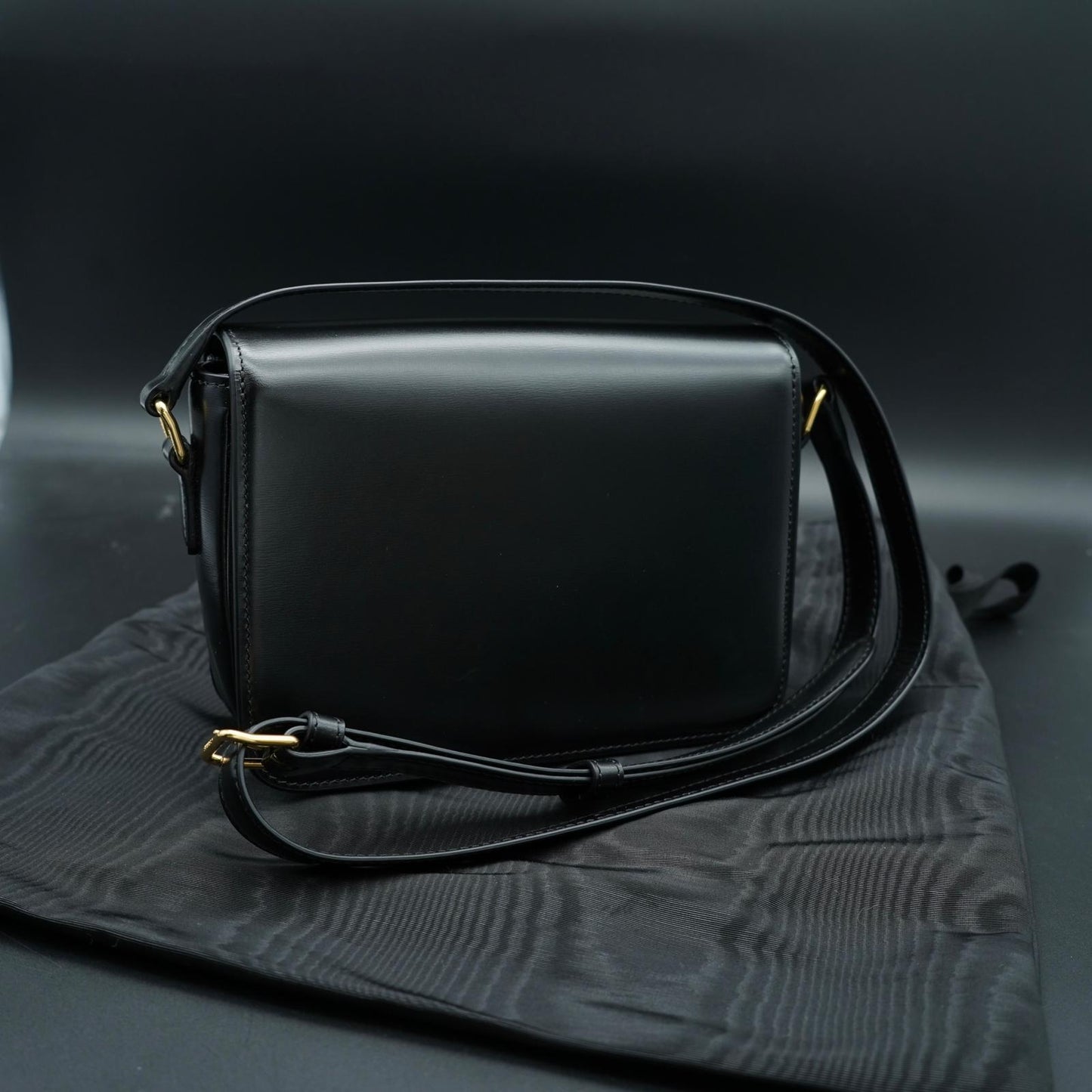 Celine Triomphe Classique Black in shiny calfskin