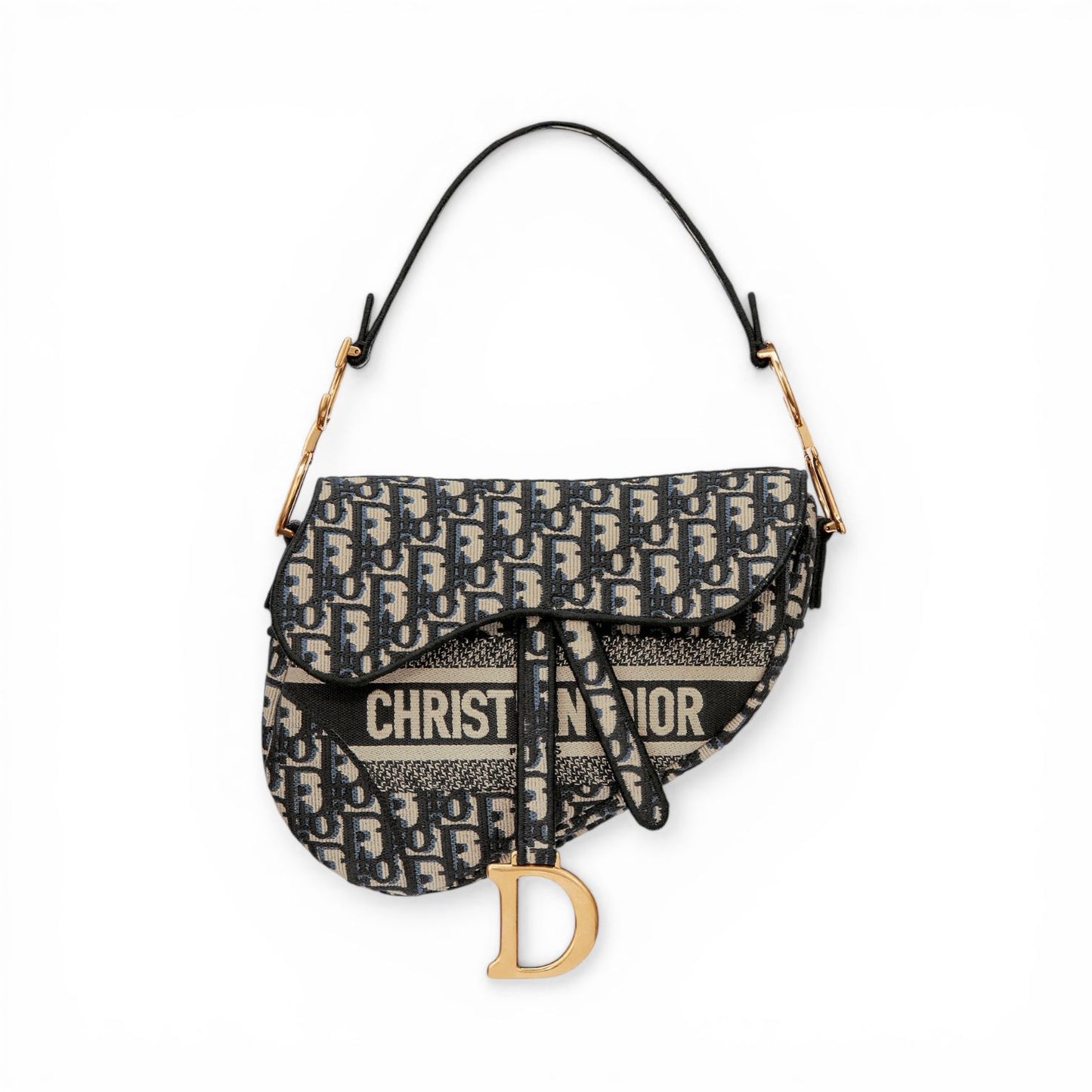 Dior Saddle Ricamo Oblique Blu