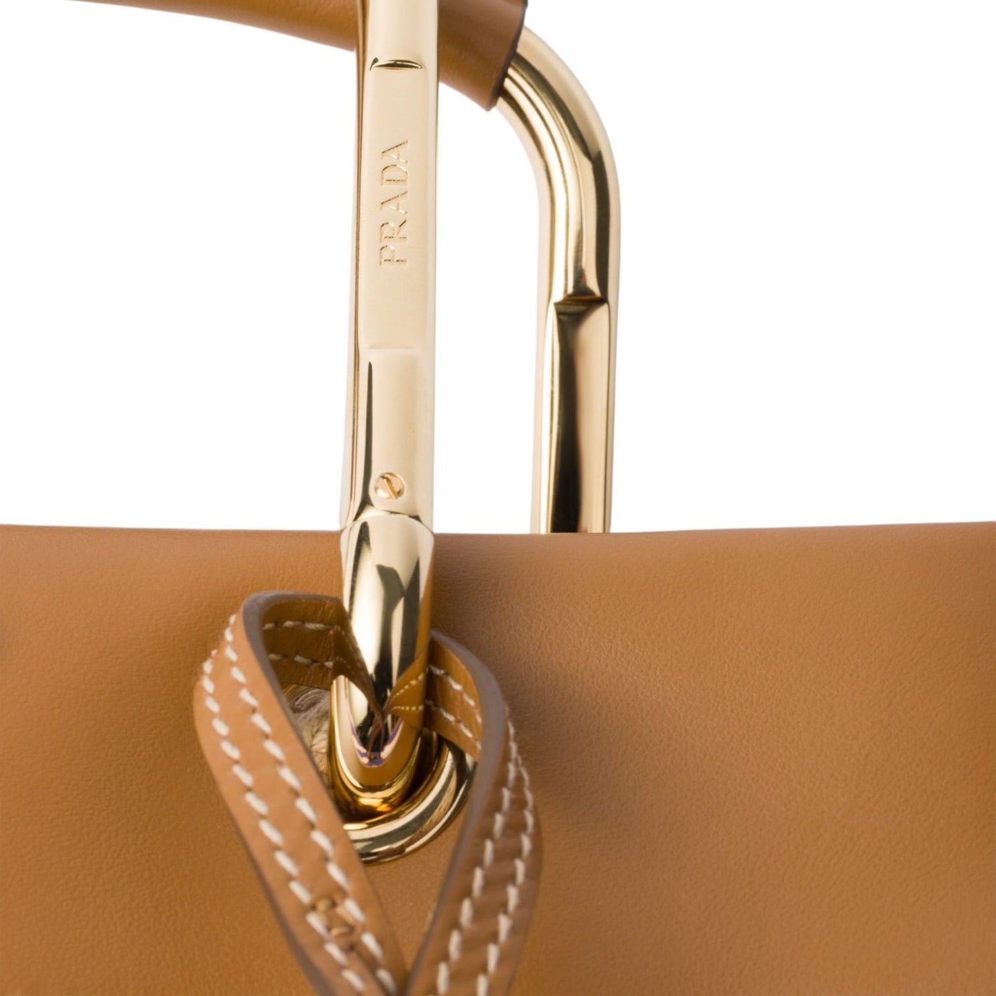 Prada tote bag a righe in canvas con dettagli in pelle