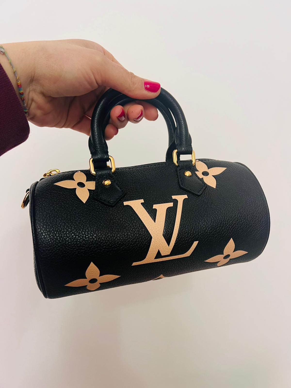 Louis Vuitton Papillon BB Monogram Empreinte nero / beige