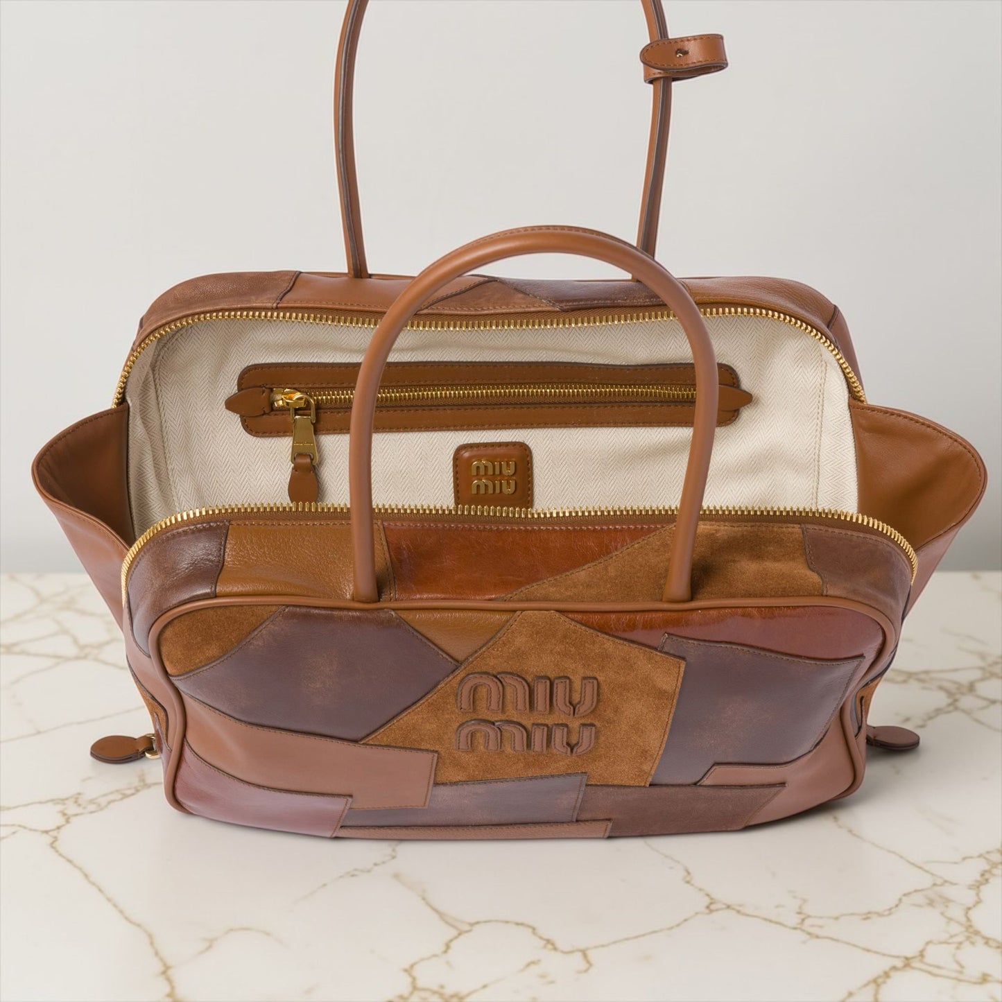 Miu Miu beau in suede patchwork