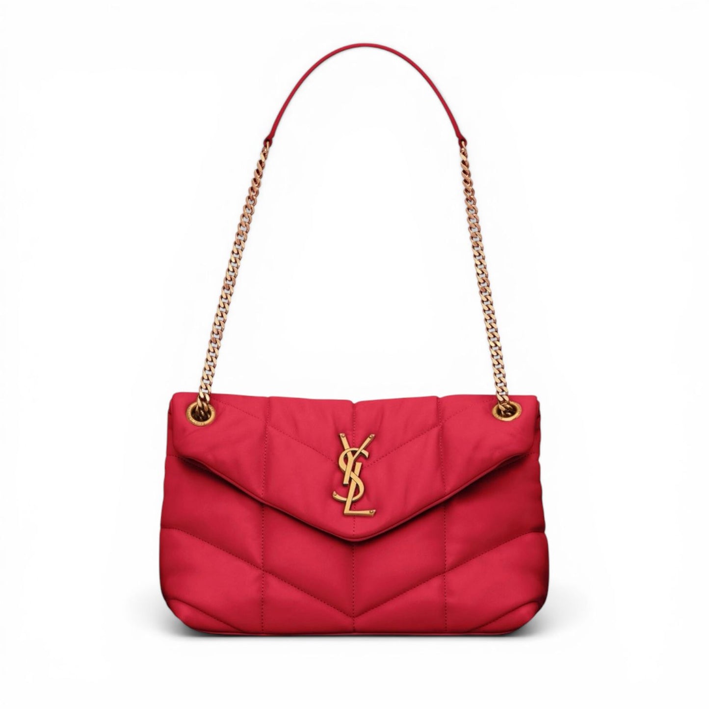 Saint Laurent Puffer Toy in raso di seta Guava Pink