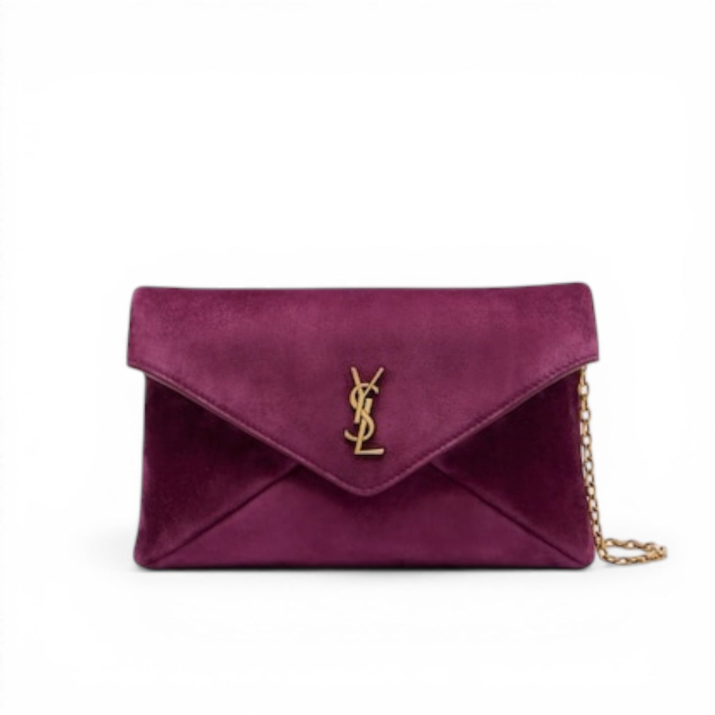 Saint Laurent Pochette piccola Cassandra in suede Deep Fucsia