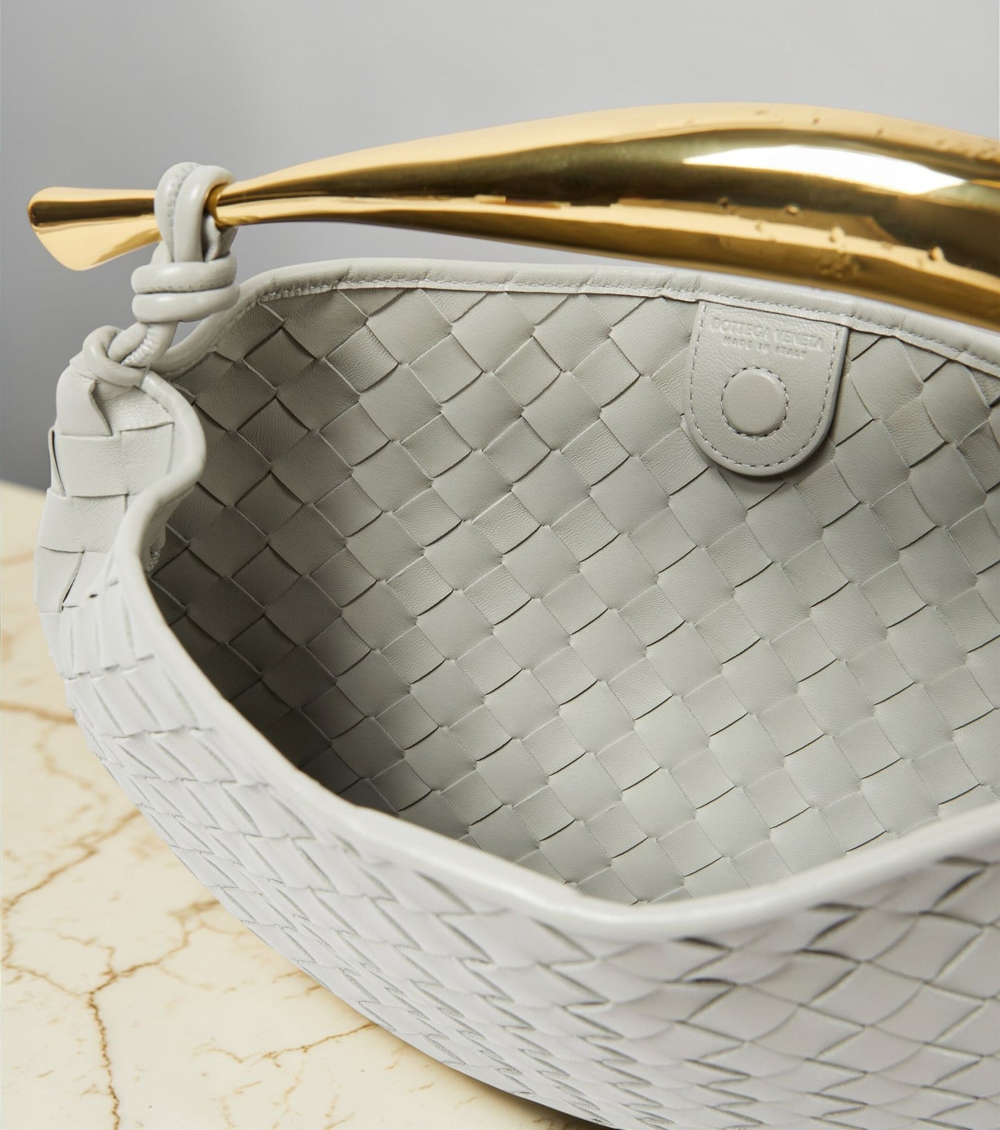 Bottega Veneta Sardine in pelle intrecciata grigia