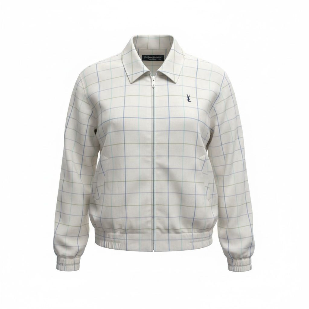 Saint Laurent Giacca Harrington a Scacchi