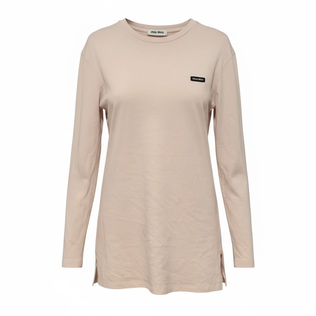 Miu Miu Maglia a Maniche Lunghe in Cotone
