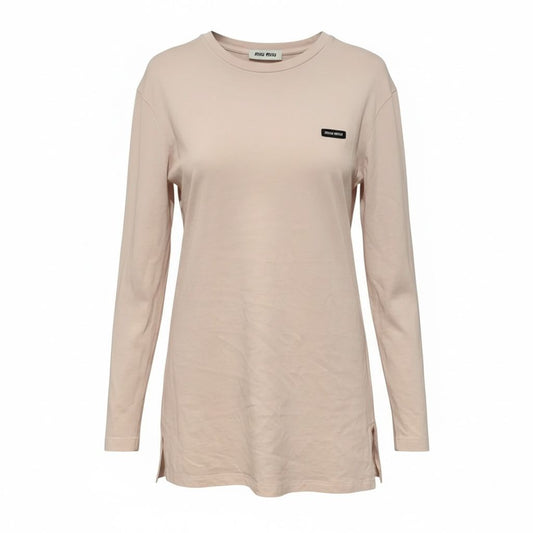 Miu Miu Maglia a Maniche Lunghe in Cotone