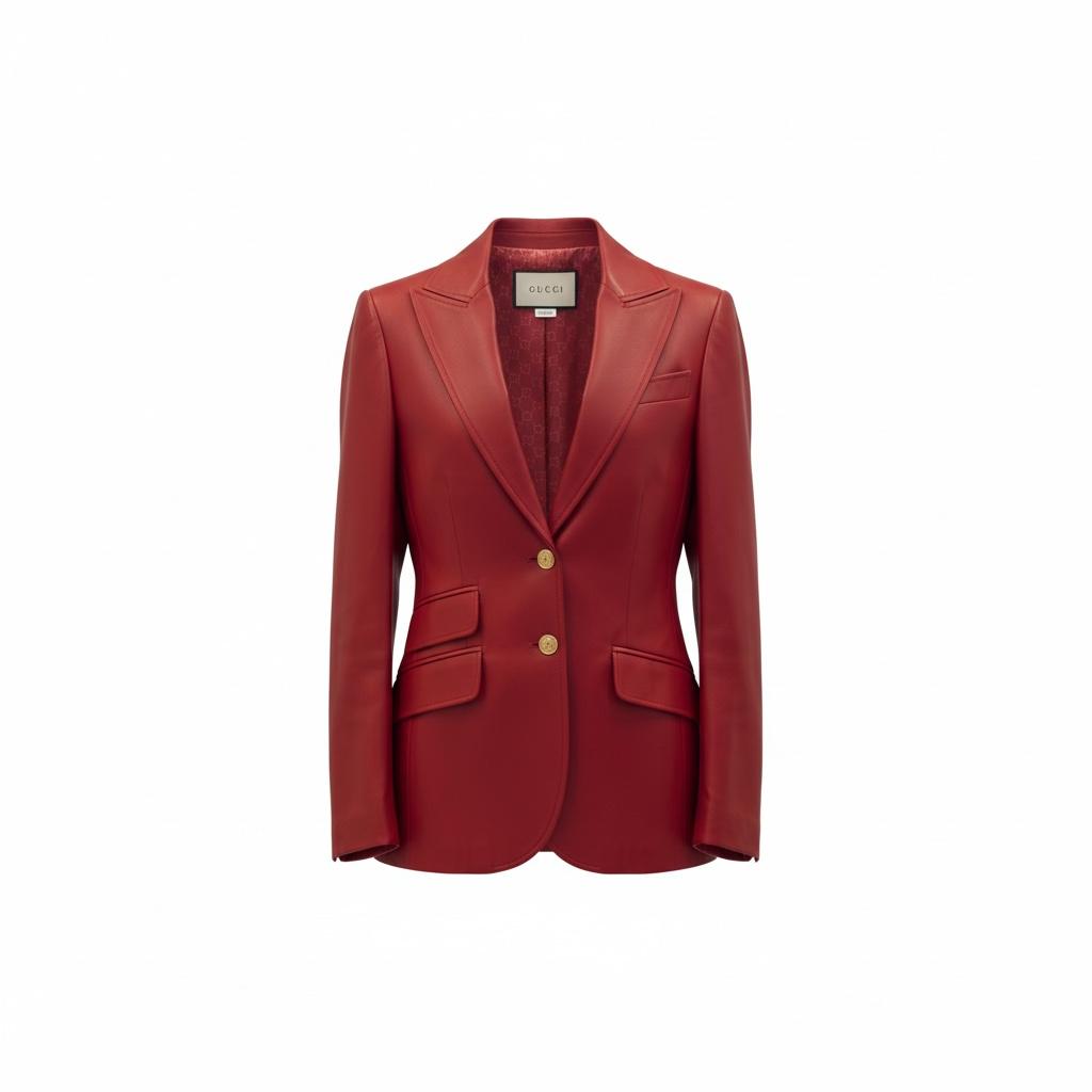 Gucci Giacca in Pelle Bordeaux