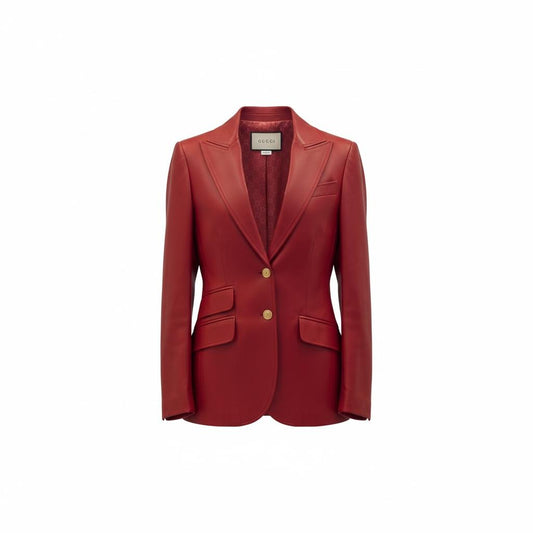 Gucci Giacca in Pelle Bordeaux