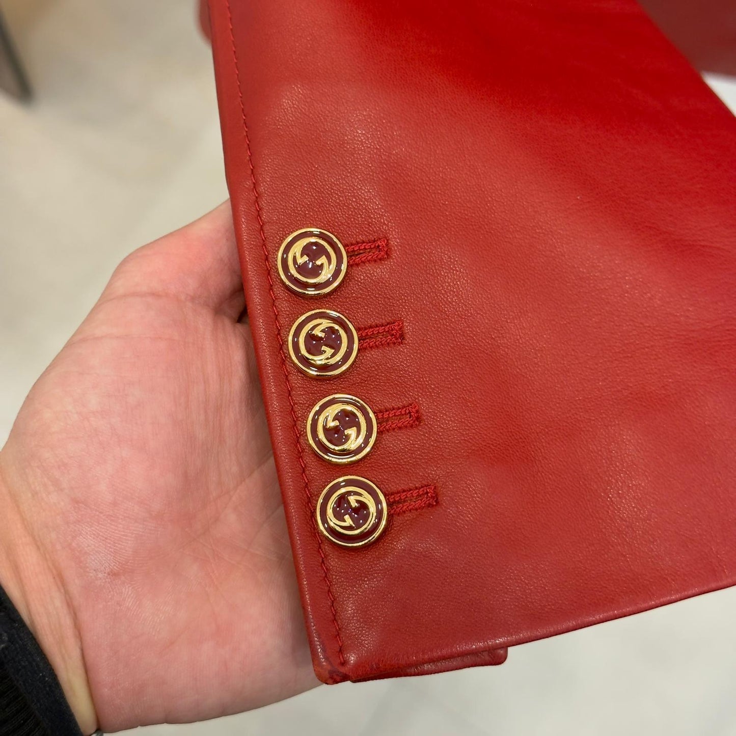 Gucci Giacca in Pelle Bordeaux