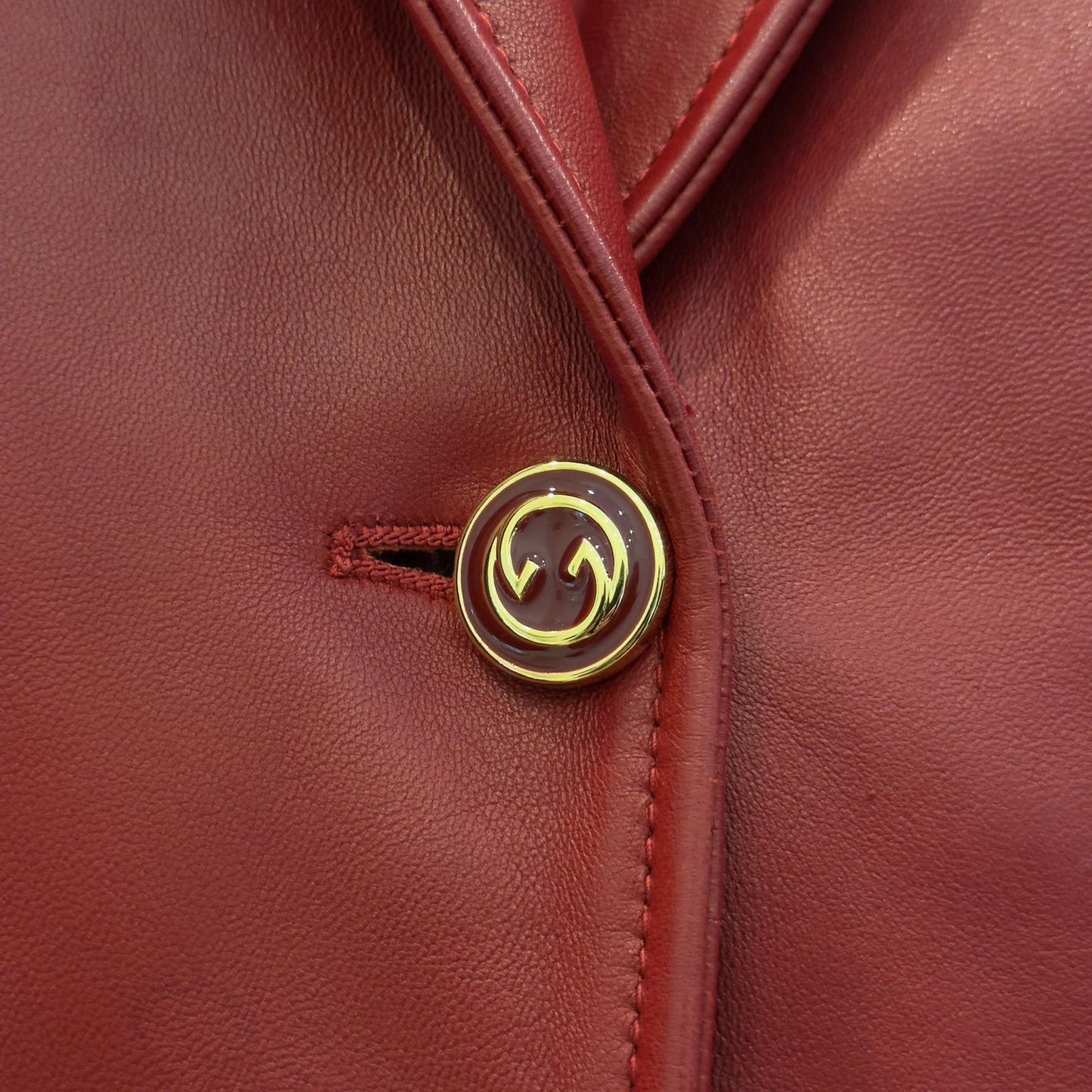 Gucci Giacca in Pelle Bordeaux