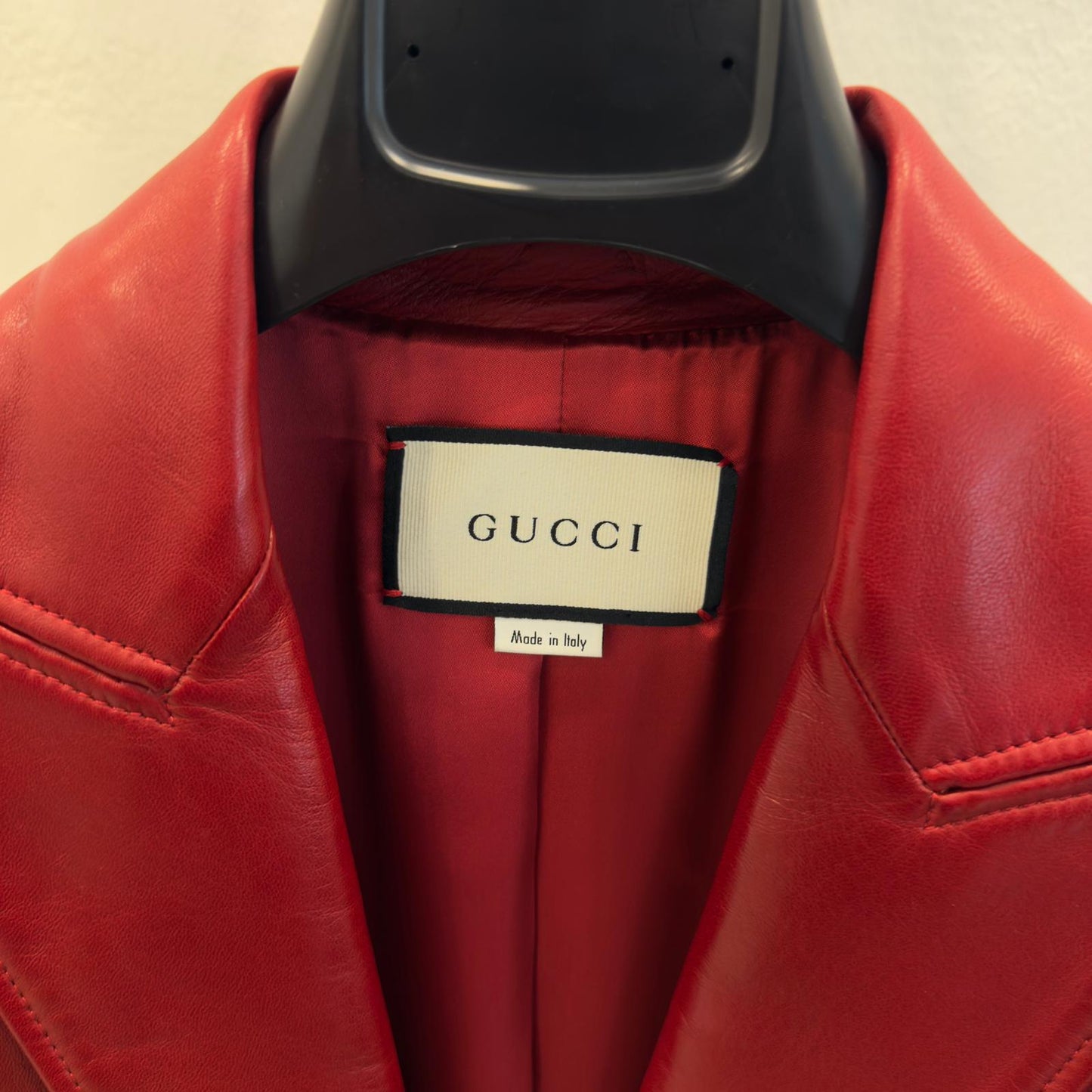 Gucci Giacca in Pelle Bordeaux