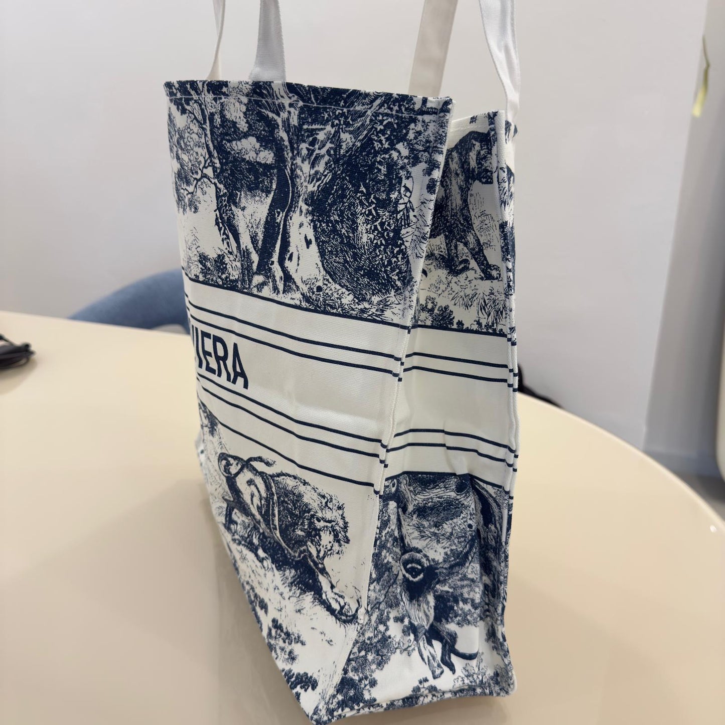 Dioriviera white and red tote bag 