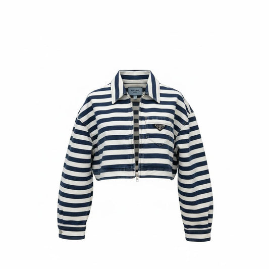 Prada giacca cropped a righe