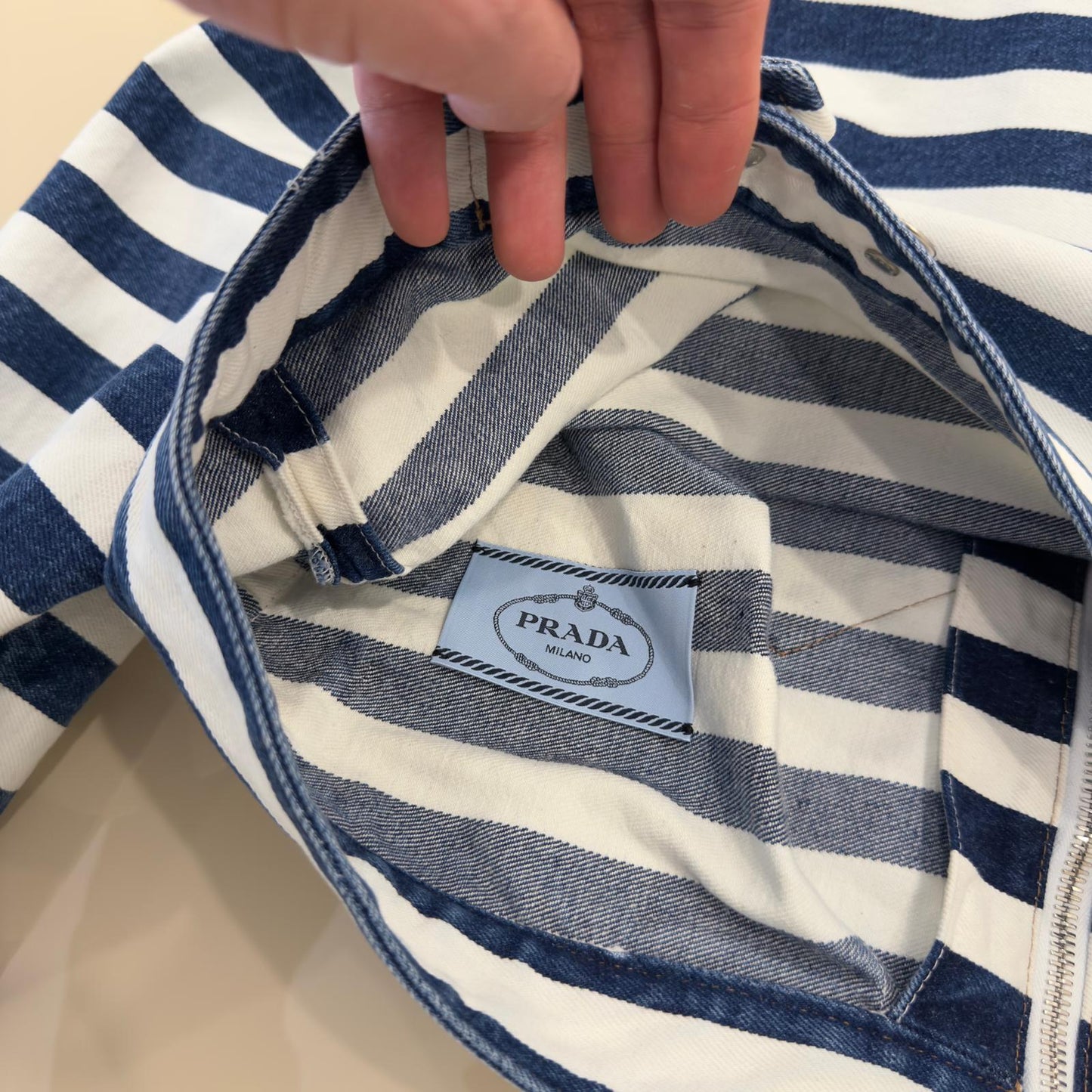 Prada giacca cropped a righe