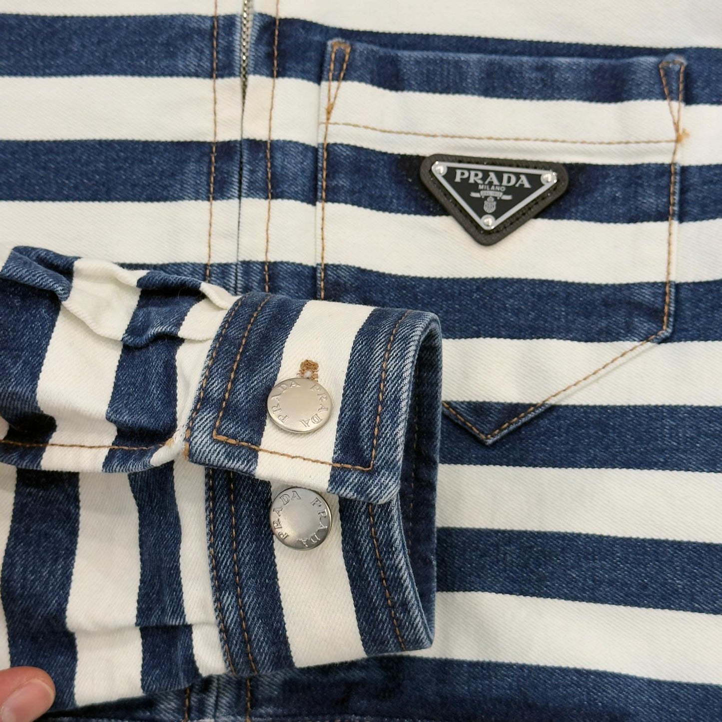 Prada giacca cropped a righe