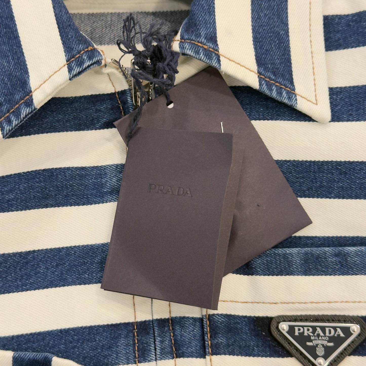 Prada giacca cropped a righe